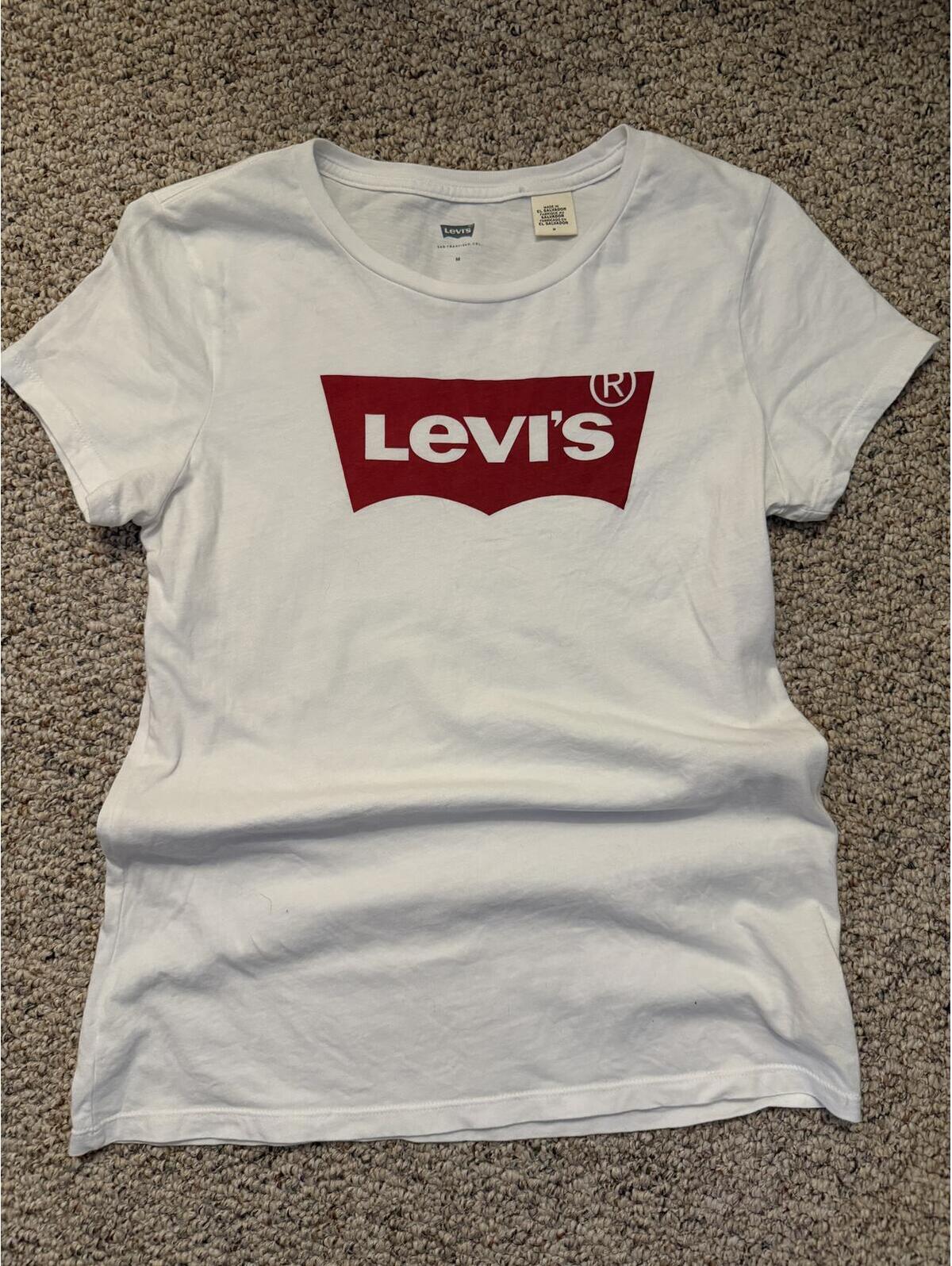Levi's Tricot Crew Neck Womens White Tee Shirt